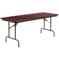 Flash Furniture 30'' x 72'' Rectangular Folding Banquet Table, Mahogany High-Pressure Laminate (YT3072HIGHWAL)-High Pressure Folding Tables