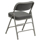 Flash Furniture HERCULES Premium Curved Triple Braced & Double Hinged Fabric Metal Folding Chair - Grey-CA117 Fire Retardant Foam