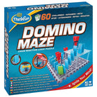 ThinkFun Domino Maze-Includes 1 top grid, 1 bottom grid, 2 staircases, 1 start domino, 21 dominoes, 3 targets (numbered i, ii, and iii), 2 pivots, 1 blocker, 2 walls, 60 challenge cards (beginner to expert)