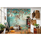 Komar Sakura Wall Mural, Blue-Paste included