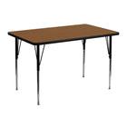 Flash Furniture 30"W x 48"L Rectangular Oak HP Laminate Activity Table - Standard Height Adjustable Legs-Popular Rectangular Activity Table