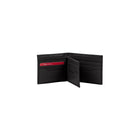 Champs Black Label Leather RFID Center Passcase Wallet, Black-3 slot pockets