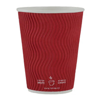 Tannex Double Wall Paper Hot Cups and Lids Combo - 10oz - Red - 100 Pack-Serve your hot and cold beverages with confidence