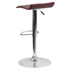 Flash Furniture 15" x 15" Vinyl Adjustable Height Bar Stool W/Chrome Base, Burgundy, 2 Pack-Swivel Seat