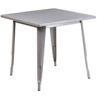 Flash Furniture 31.5" Square Silver Metal Indoor-Outdoor Table-Metal Cafe Table