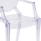 Flash Furniture Ghost Chairs with Arms in Transparent Crystal - 4 Pack-Polycarbonate Molded Structure
