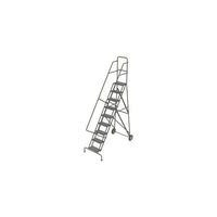 Tri-Arc Roll & Fold Rolling Ladder, 9 Step, 96" Height, Perforated (KDRF109166)-Frame Material: Steel