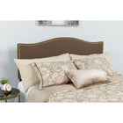 Flash Furniture Lexington Upholstered King Size Headboard with Accent Nail Trim - Dark Brown Fabric-Panel Headboard with Arched Top