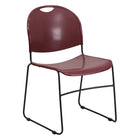 Flash Furniture HERCULES Series Burgundy Ultra-Compact Stack Chair with Black Frame-880 lb. Weight Capacity