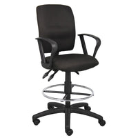 Nicer Furniture Multi-Function Drafting Chair - Black Fabric-Drafting chair designed for elevated seating and professional use.  