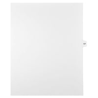 Mark Maker Legal Exhibit Index Tab White Single Tabs, 1/15th Cut, Letter Size, No Holes, Number 127, 25 Pack-White Single Tabs, 1/15th Cut