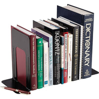 Merangue Non-Slip 9" Bookends - Black - 2 Pack-Non-slip pad protects furniture