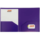 JAM Paper Plastic Heavy Duty Two Pocket Folders, Purple, 108 Pack (383HPUB)-Colour: purple