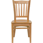 Flash Furniture HERCULES Series Vertical Slat Back Natural Wood Restaurant Chair - 2 Pack-Set of 2 Wood Dining Chairs