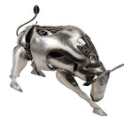 Truu Design Bull Natural Finish Iron Wine Holder, 16  13 inches, Silver-Material: durable iron construction with electroplated finish