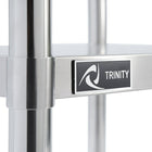 TRINITY EcoStorage Table with Wheels, Stainless Steel (TLS-0201C)-Weight capacity on feet levelers (evenly distributed): 150 lbs per shelf / 900 lbs total