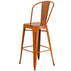 Flash Furniture – Tabouret de bar de 30 po en métal vieilli avec dossier, pour intérieur, orange (ET353430OR)-Trous de drainage dans le siège