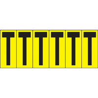 Accuform Signs - Les Fournitures Et Les Outils - Repères Individuels De Lettres Et De Chiffres, paquet de 18-Caractère T