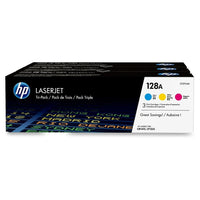 HP 128A (CF371AM) Cyan, Magenta & Yellow Original LaserJet Toner Cartridges, 3 Pack-Colour(s): Cyan, magenta, yellow
