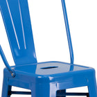Flash Furniture Commercial Grade 30" High Metal Indoor-Outdoor Barstool with Back - Blue-Cross Brace under seat provides extra stability