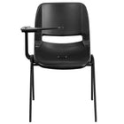 Flash Furniture - Chaise coquille ergonomique noire avec accoudoir-tablette rabattable pour droitiers-Ensemble de 5 chaises multi-usages à accoudoir-tablette