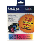 Brother LC61 Innobella Colour Ink Cartridges, 3 Pack-Includes 1  cyan, 1 magenta and 1 yellow printer ink cartridge