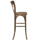 Flash Furniture HERCULES Series Dark Antique Wood Cross Back Barstool - 2 Pack-Stack Quantity: 4