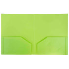 JAM Paper Plastic Heavy Duty Two Pocket Folders, Lime Green, 108 Pack (383HLIB)-Size: 9" x 12"