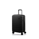 Champs Linen 3-Piece Hardside Luggage Set - Expandable - Black-ABS Plastic