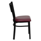 Flash Furniture HERCULES Series Black Grid Back Metal Restaurant Chair - Burgundy Vinyl Seat-Grid Back Design