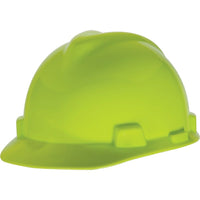 MSA V-Gard Protective Caps - Fas-Trac Suspension, Ratchet Suspension, High Visibility Lime Green - 4 Pack-Certification(s) ANSI Type I