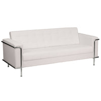 Flash Furniture HERCULES Lesley Series Contemporary Melrose LeatherSoft Sofa with Encasing Frame White-Contemporary Style