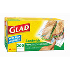 Glad Sandwich Zipper Storage Bags - 200 Pack-Sandwich Zipper Bags