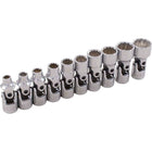 Gray Tools 10 Piece 1/4" Drive, 12 Point SAE Standard, Universal Joint Socket Set, 3/16"-9/16"-Contains Sizes: 3/16", 7/32", 1/4", 9/32", 5/16", 11/32", 3/8", 7/16", 1/2", 9/16".