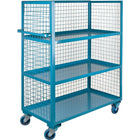 Kleton Wire Mesh Stock Truck, 3-Shelf, Steel, 24" x 63" x 63", Three-Sided (ML216)-No. of Shelves: 3