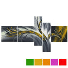 Design Art – Abstract Thought, impression sur toile tendue, 5 panneaux (PT143-JAUNE)-Impression
