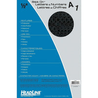 HeadLine 1/2" Helvetica Letters & Numbers  -  Black-Helvetica Font