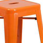 Flash Furniture 24" High Backless Orange Metal Indoor-Outdoor Counter Height Stool with Square Seat-Stacks 4 to 8 High