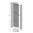 Azar Displays 16"W x 60"H 2-Sided Pegboard Floor Display with C-channels and Revolving Base, Translucent Pink (700256-PNK)-Overall height is 61"