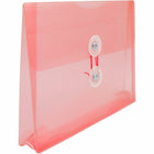 JAM Paper Plastic Envelopes with Button and String Tie Closure Index Booklet - 5.5" x 7.5" - Pink - 12 Pack -Size: 5.5" L x 7.5" W