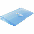 JAM Paper Plastic Envelopes with Button and String Tie Closure #10 Business Booklet - 5.25" x 10" - Blue - 12 Pack -Size: #10 (5.25" L x 10" W)