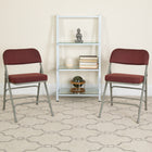Flash Furniture HERCULES Series Premium Curved Triple Braced & Double Hinged Burgundy Fabric Metal Folding Chairs - 4 Pack-Curved Triple Braced and Double Hinged Frame