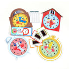 eeBoo Time Telling Game-Includes score pad, 4 clocks with movable hands and 50 game cards