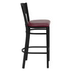 Flash Furniture HERCULES Series Black Circle Back Metal Restaurant Barstool - Burgundy Vinyl Seat - 2 Pack-Burgundy Vinyl Upholstered Seat