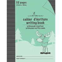 Louis Garneau Exercise Book, Interlined-Dotted, 9-1/4" x 7-1/4", 32 Pages, Green, 48 Pack-Writing book with interlined-dotted ruling, laminated covers and thick paper
