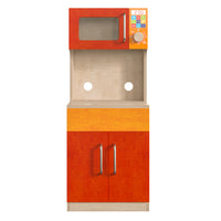 Flash Furniture - Armoire de cuisine Bright Beginnings de qualite commerciale pour enfants en bois certifiee Greenguard-Armoire de cuisine en bois de qualite commerciale avec micro-ondes