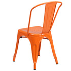 Flash Furniture Commercial Grade Orange Metal Indoor-Outdoor Stackable Chair-Seat Drain Holes assist in drying