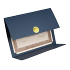 St. James Elite Medallion Fold Certificate Holders, Linen, Navy Blue with Gold Medallion, 5 Pack-80 lb navy blue linen cover