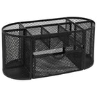 Staples Oval Mesh Desk Organizer - Black-Oval shape with silver colour, fits seamlessly in any workspace