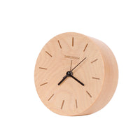 Decent Living Wooden Desktop Clock - Solid Beech - Line Face - D120-Beautiful wooden clock with solid natural wooden material